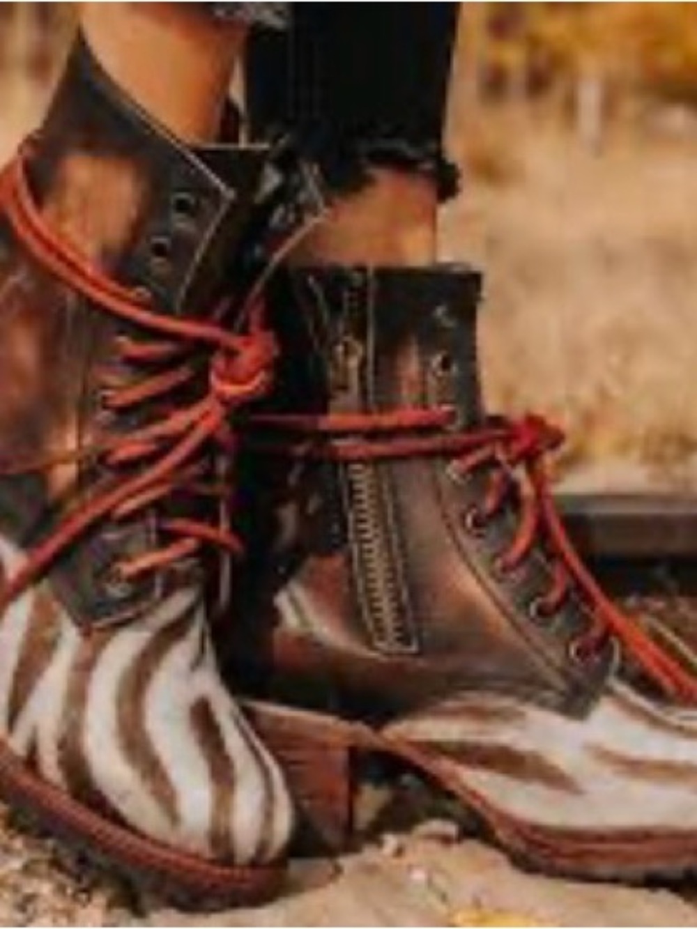 Freebird by Steven Cavalier Rate Zebra print calf hair ankle boot size 7